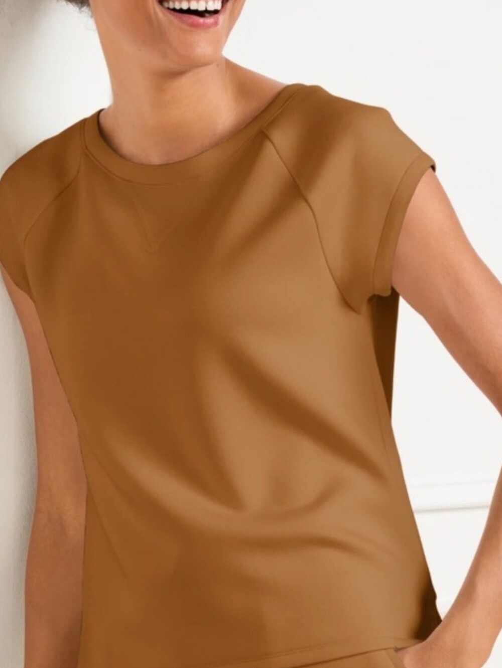 Talbots Air Knit Stretch Boxy High-Low Tee NWT